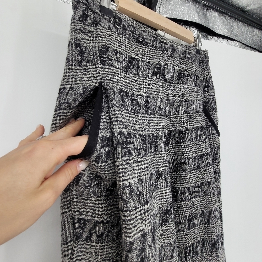 INGRID MUNT knitted black white straight leg wool viscose pants size small - Picture 4 of 11